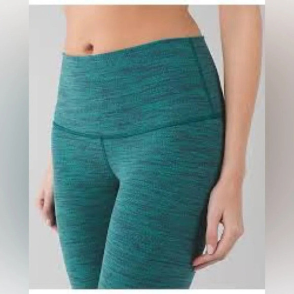 Lululemon Wunder Under Crop Spacedye Jungle Leggings Green Size‎ 6 Activewear - Picture 1 of 12